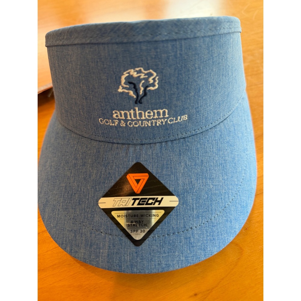 Pukka TriTech Anthem Golf & Country Club Visor Blue Moisture Wicking SPF 30 NEW